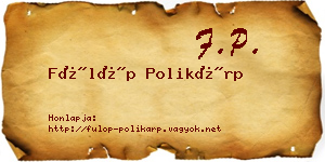 Fülöp Polikárp névjegykártya